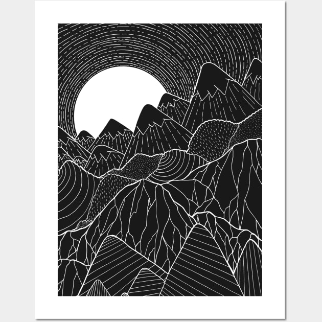 The white sun over the hills Wall Art by Swadeillustrations